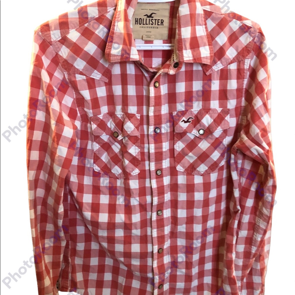 Hollister Pearl snap check shirt Men’s Small